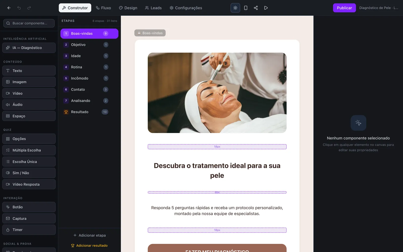 Editor do Quiz Builder